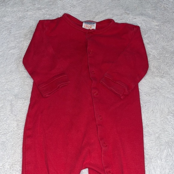 (2 for $10) simply basic red footie / sleeper - Picture 2 of 4